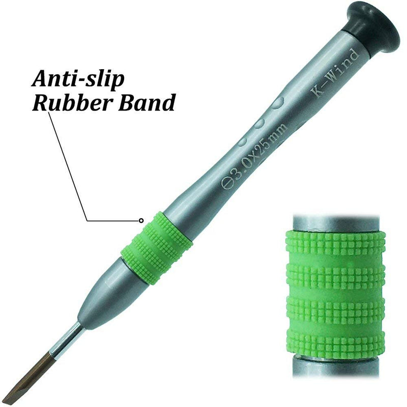 Flat Head Screwdriver 3.0mm, Slot-head Precision Screwdriver -3.0mm, S2 High Alloy Steel Flat Blade, Magnetic Tip, Rotating Cap, Anti-slip Grip, Small Slotted Screwdriver Hand Tool for Maintenance Flat head 3.0mm - LeoForward Australia