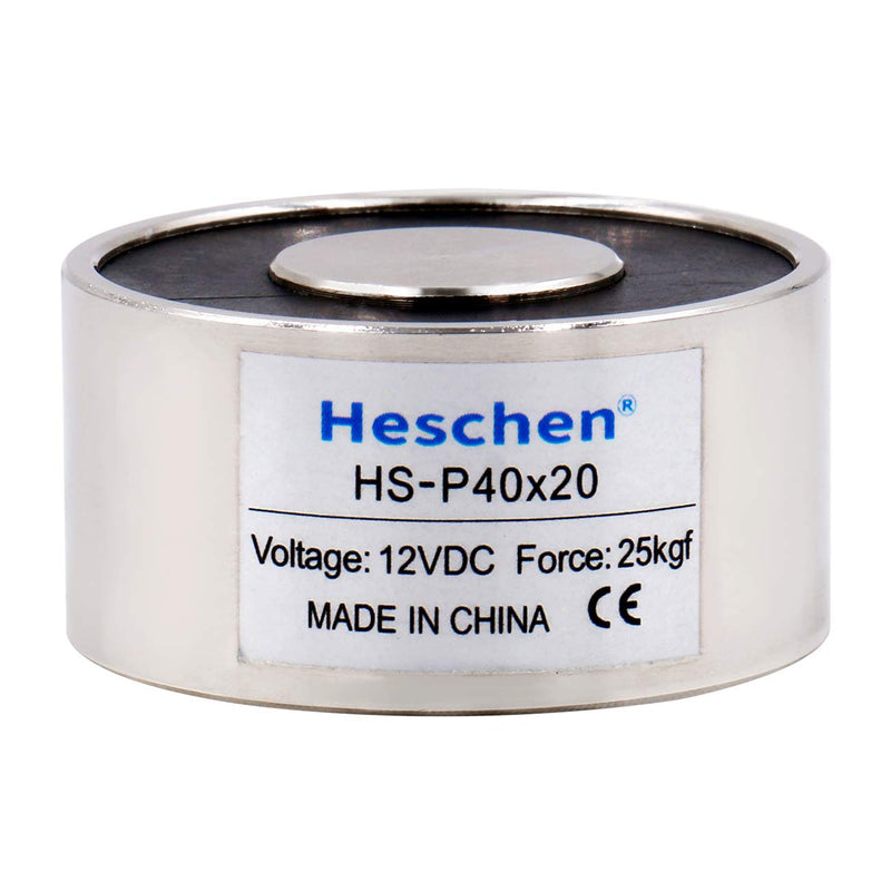  [AUSTRALIA] - Heschen electromagnet magnet P40/20, outer diameter: 40 mm, DC 12 V, 25 kg