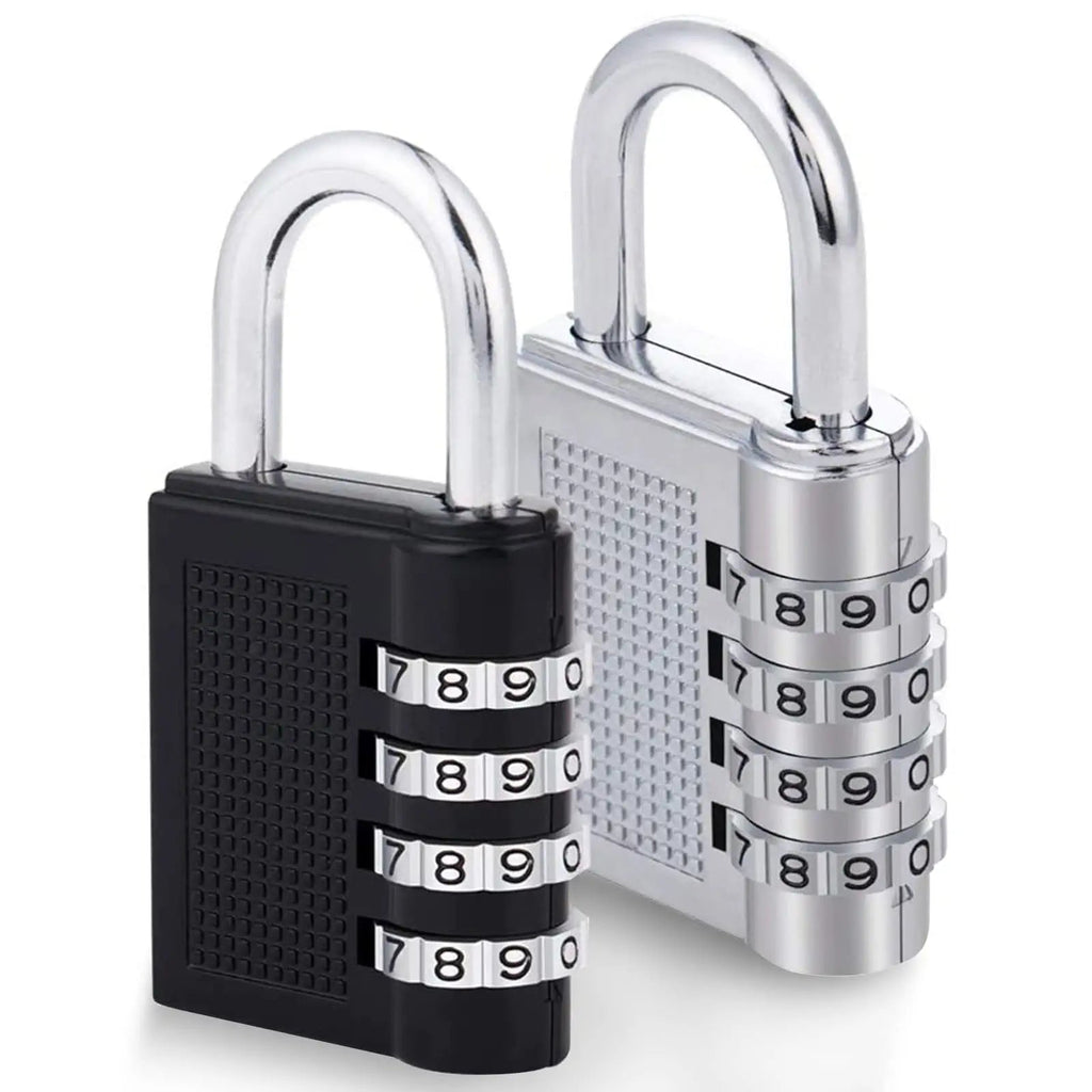  [AUSTRALIA] - Eilin 2 Pack 4 Digit Code Combination Small Lock Outdoor Indoor Waterproof Padlock 40cm - School Gym Sports Locker Hasp Storage Fence Gate Cooler Toolbox Stainless Steel Password Resettable Cut Proof 5 pack