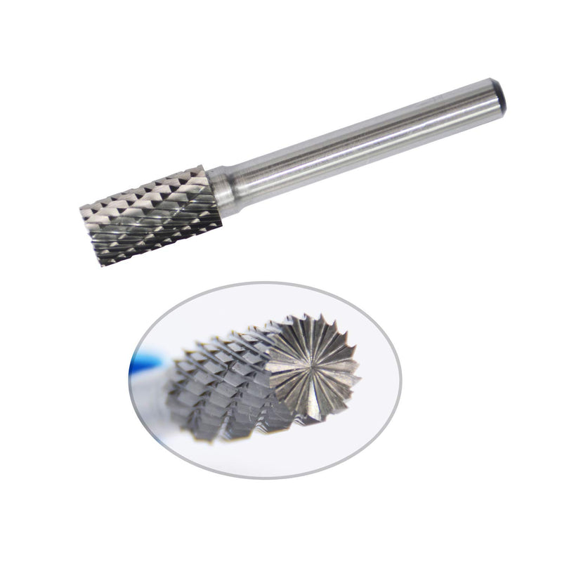 SB-3 Tungsten Carbide Burr Rotary File Cylinder Shape Double Cut with 1/4''Shank for Die Grinder Drill Bit - LeoForward Australia