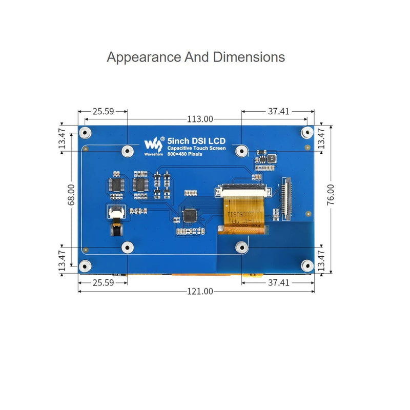  [AUSTRALIA] - Compatible with Raspberry Pi Touchscreen 5inch DSI LCD Touch Screen 800×480 Resolution TFT LCD Display Monitor for Raspberry Pi Model 4B/3B+/3A+/3B/2B/B+/A+,CM3/3+