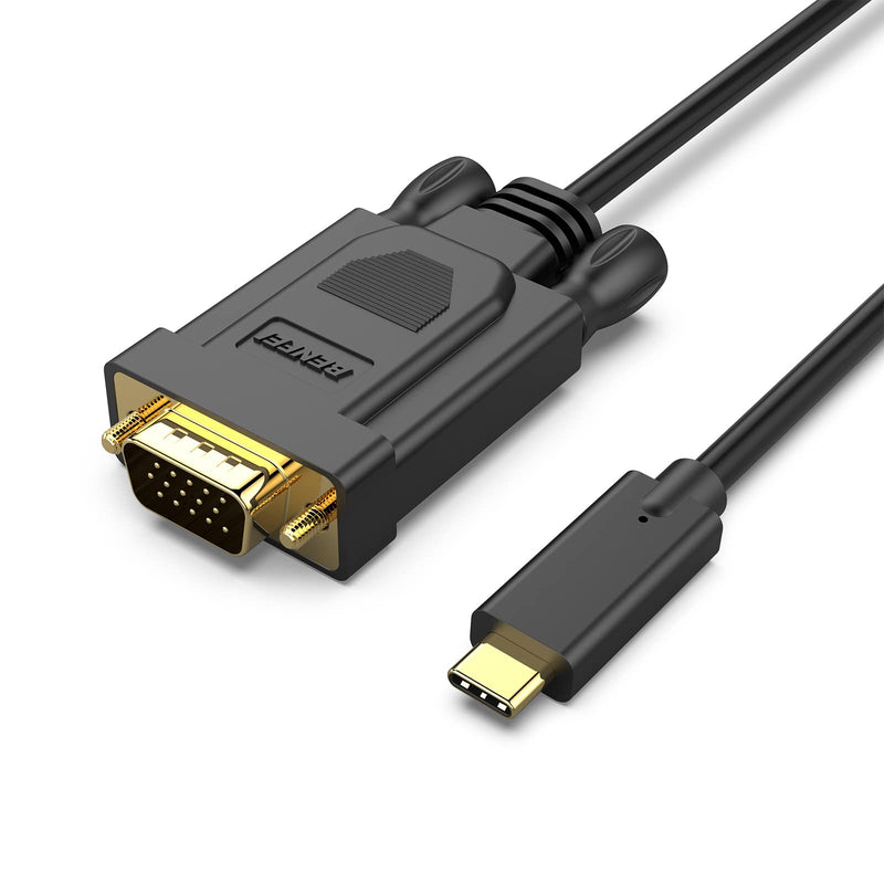  [AUSTRALIA] - BENFEI USB C to VGA Cable, USB Type-C to VGA Cable [Thunderbolt 3] Compatible for MacBook Pro 2019/2018/2017, Samsung Galaxy S9/S8, Surface Book 2, Dell XPS 13/15, Pixelbook and More - 6 Feet Black