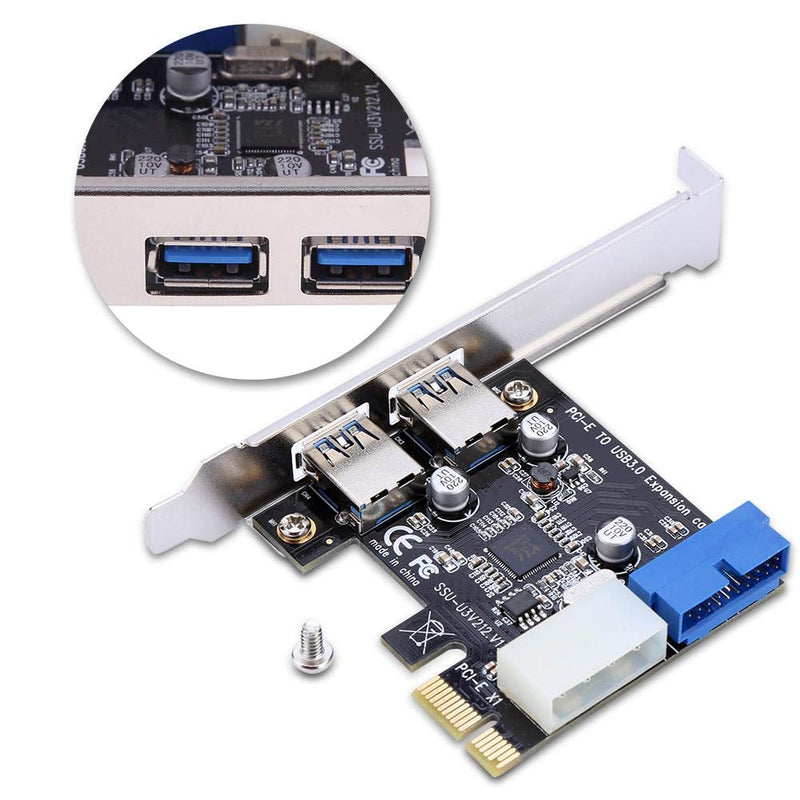  [AUSTRALIA] - PCI-E to 2 USB 3.0 Hub Port PCI Expansion Card Adapter with Front 20-PIN Interface