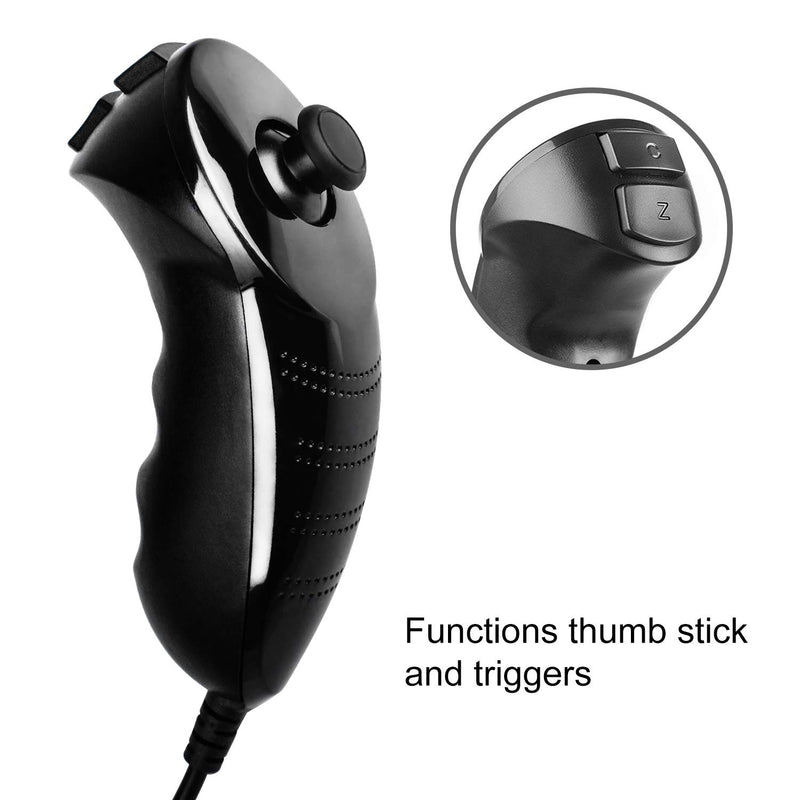  [AUSTRALIA] - 2 Pack Wii Remote with Wii Motion Plus Inside | Shock Wii Nunchuk Controller | Compatible Nintendo Wii, Wii U 2blacks