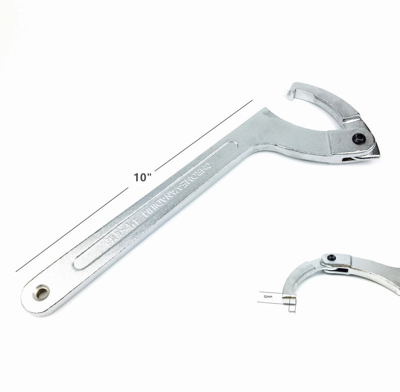  [AUSTRALIA] - Vmotor Chrome Vanadium C Spanner Tool Adjustable Hook Wrench - 4 1/2"-6 11/16"(115-170mm) 115-170