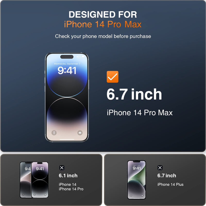  [AUSTRALIA] - [2+2] LK 2 Pack iPhone 14 Pro Max Screen Protector [Auto Dust-Elimination] + 2 Pack Camera Lens Protector, 9H Hardness Tempered Glass, Easy Installation, Ultra-Thin Anti-Scratch, 6.7-Inch