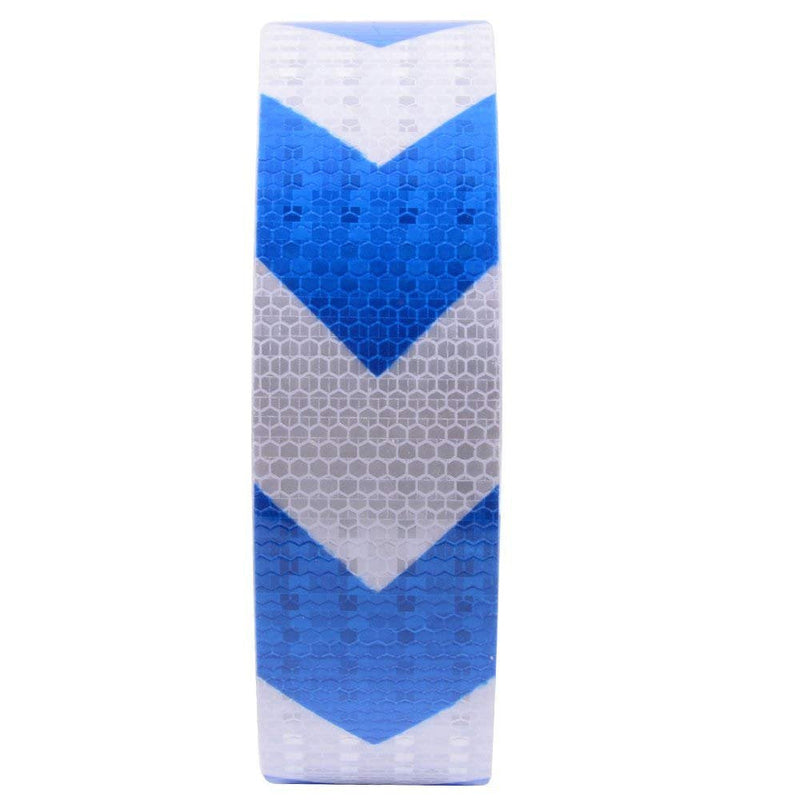  [AUSTRALIA] - Blue White Arrow High Visibility Reflective Tape 2 inch x 50 feet Self-Adhesive Tape Conspicuity Safety Warning Tape ‎2 IN X 50 FT Blue & White