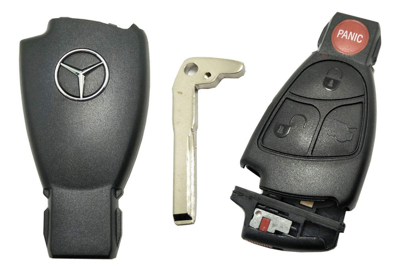 Keyless Entry Smart Key Fob Cover Case Fits for Mercedes Benz E C R CL GL SL CLK SLK W210 Smart Remote Control Key Fob Shell 3+1 Buttons Black A - LeoForward Australia