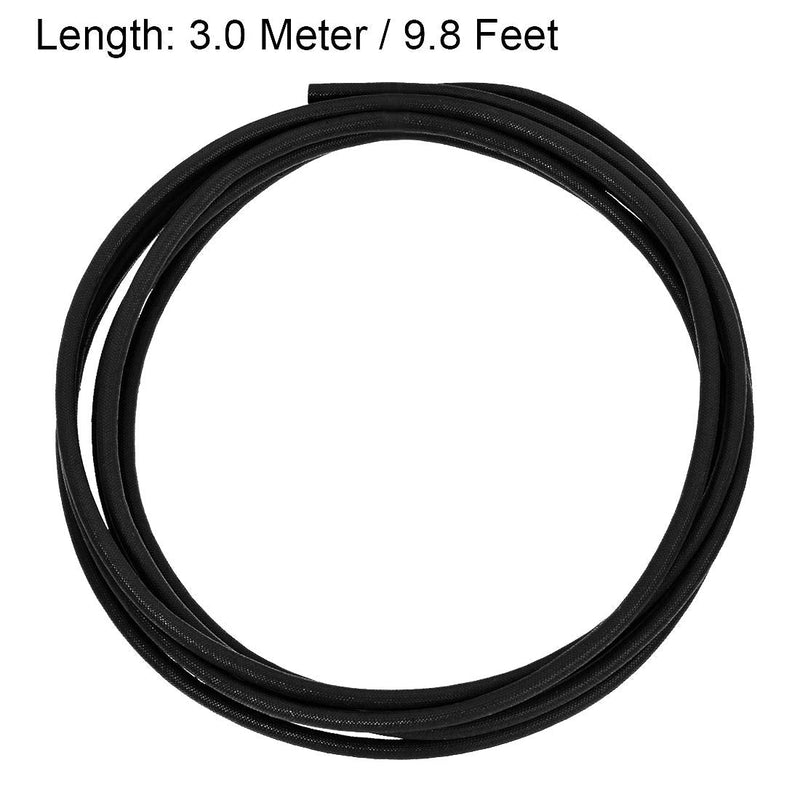  [AUSTRALIA] - uxcell Insulation Braid Sleeve, 9.8Ft-4mm High TEMP Silicone Fiberglass Sleeve Black