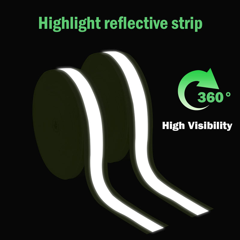  [AUSTRALIA] - TCCFCCT High Visibility Reflective Tape Strip, Fabric Florescent Safety Tape, 2'' x 66ft Sew-on Warning Safety Trim for Clothing, School Bags and Raincoats, 3cm Reflective Width, Green Green 3cm reflective width