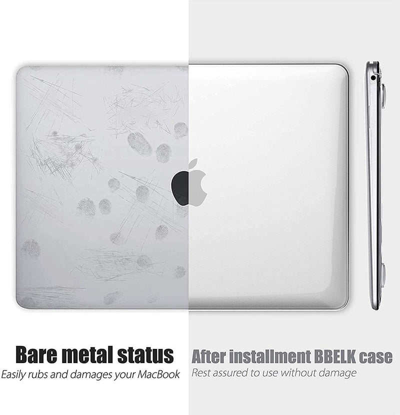  [AUSTRALIA] - B BELK Compatible with MacBook Air 13 Inch Case 2021 2020 2019 2018 Release A2337 M1 A2179 A1932 Touch ID, Clear Plastic Laptop Hard Shell Case + Keyboard Cover + Screen Protector Retina, Transparent Crystal Clear