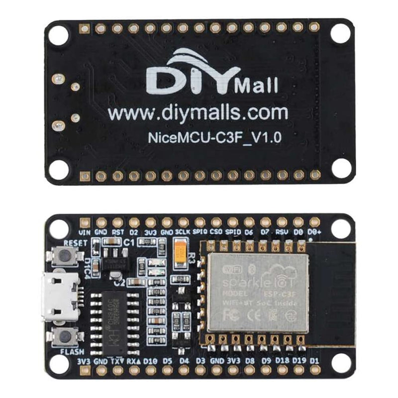  [AUSTRALIA] - DIYmall NiceMCU-C3F V1.0 ESP32-C3 WiFi + BT Development Board RISC-V Single-core Processor 4MB Flash for Smart Home IoT