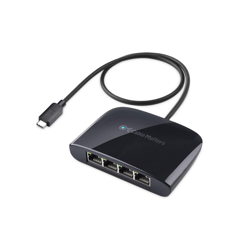  [AUSTRALIA] - Cable Matters USB C to 4-Port Gigabit Ethernet Switch for Network Sharing on The Move (Thunderbolt Ethernet Splitter, USB C Network Switch, USB C Gigabit Switch) Compatible with Thunderbolt 4 / USB 4