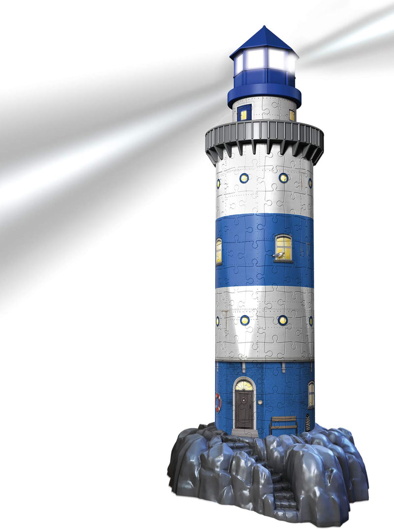 Ravensburger Lighthouse - Night Edition - 216 Piece 3D Jigsaw Puzzle for Kids and Adults - Easy Click Technology Means Pieces Fit Together Perfectly - LeoForward Australia