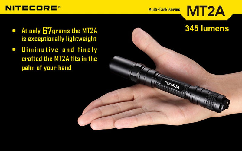 Nitecore MT2A 345 Lumens LED Flashlight w/Bonus Premium Holster - Use 2X AA Batteries - LeoForward Australia