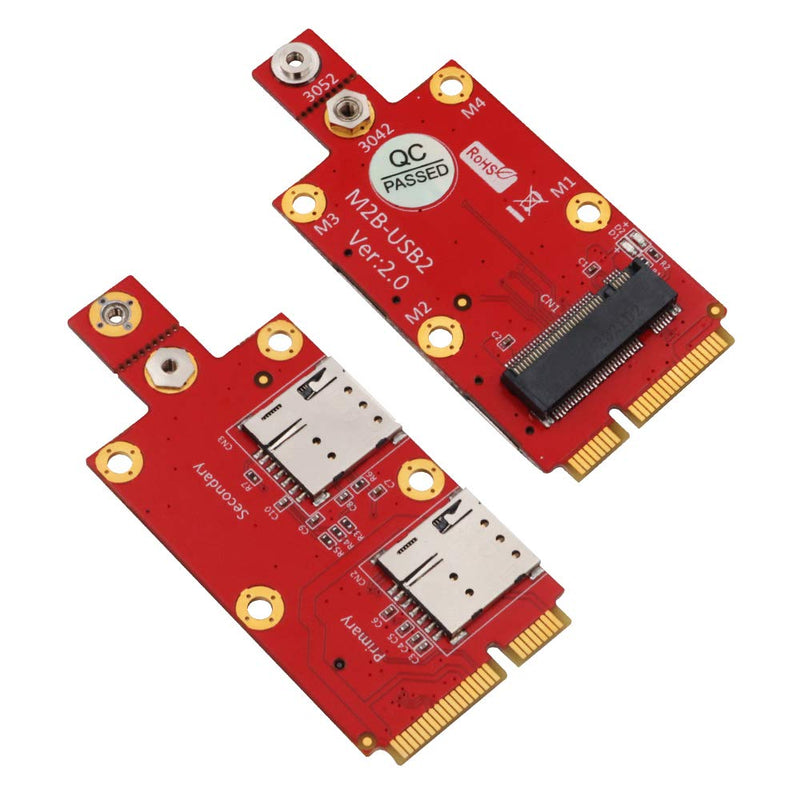  [AUSTRALIA] - HLT M.2 (NGFF) Key B to Mini PCI-E Adapter with Dual Nano SIM Card Slot for 3G/4G/5G Module