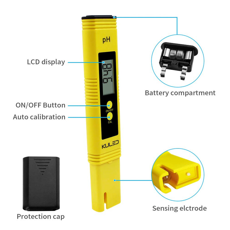 KULED PH Meter, TDS meter, Water Quality Test Meter, 3 in 1 High Accuracy Water Quality Tester, for Hydroponics, Aquariums, Drinking Water, RO System, Fishpond and Swimming Pool - LeoForward Australia