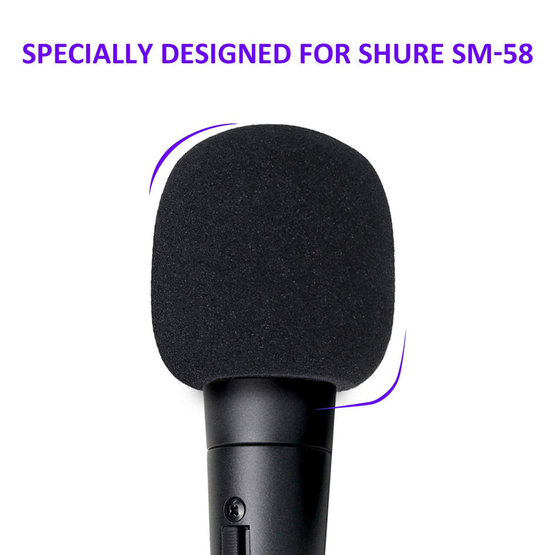  [AUSTRALIA] - SM58 Windscreen - Pof Filter Foam Windscreen Microphone Cover Compatible with Shure SM58S SM58-LC Ball Type Mic to Reduce Wind Noises by YOUSHARES (6 Pack）