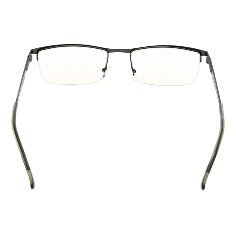 UV Protection,Anti Blue Rays,Half-rim Computer Reading Glasses Gunmetal 1.75 x - LeoForward Australia