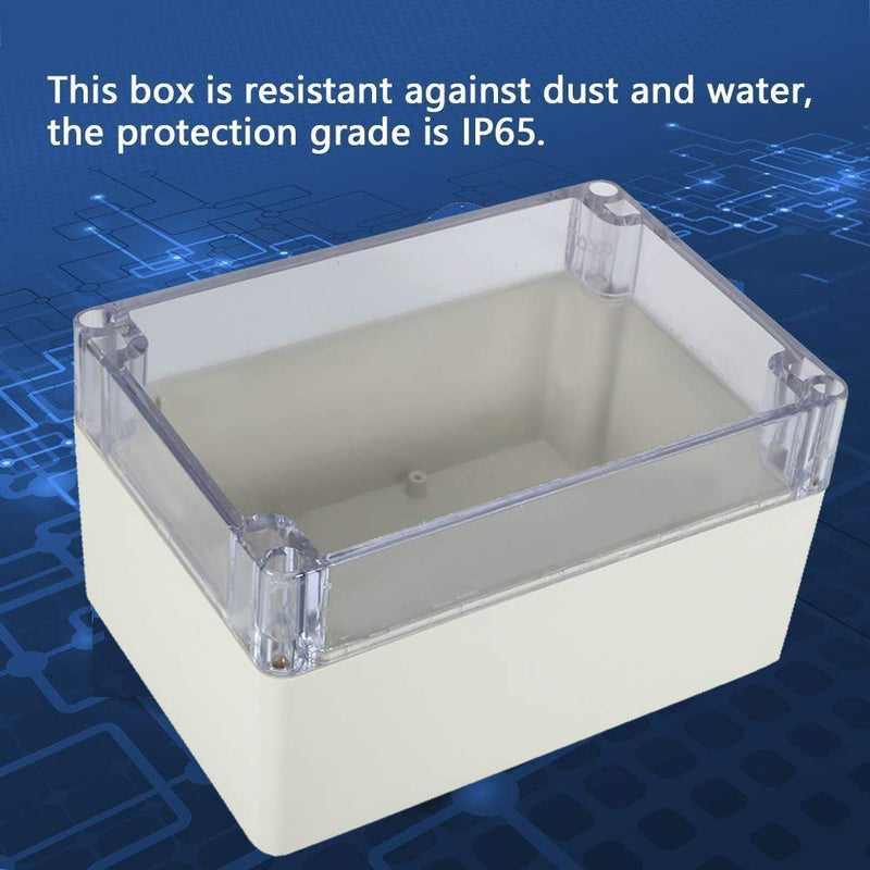  [AUSTRALIA] - Awclub ABS Plastic Junction Box, Dustproof Waterproof IP65 Electrical Box - Universal Project Enclosure Grey, with PC Transparent/Clear Cover 6.3"x4.3"x3.5"(160mm x 110mm x 90mm) 6.3"x4.3"x3.5"