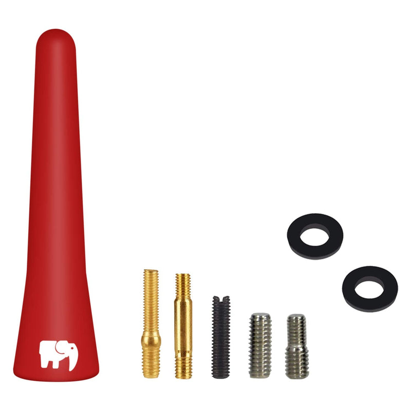  [AUSTRALIA] - ONE250 2.5" Short Copper Core Antenna, Compatible with Volkswagen VW - Vento (2010-2023), Beetle (1998-2011), Polo (2000-2017), Jetta, Passat - Designed for Optimized FM/AM Reception (Red) Red