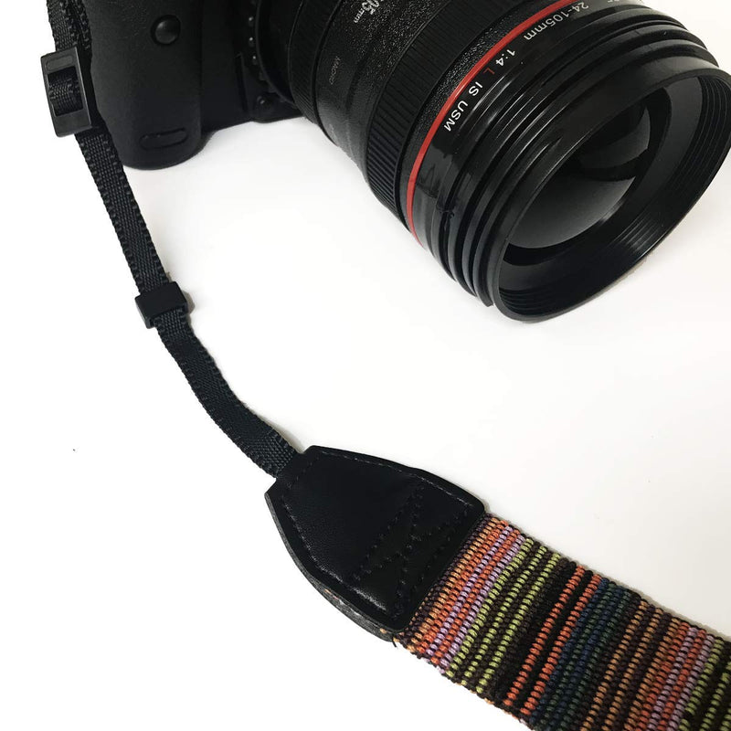  [AUSTRALIA] - Alled RR-12-28-10 Camera Neck Shoulder Belt Strap, Vintage Print Soft Colorful Camera Straps for Women/Men for All DSLR/Nikon/Canon/Sony/Olympus/Samsung/Pentax ETC/Olympus, Colorful 75 Colorful Green