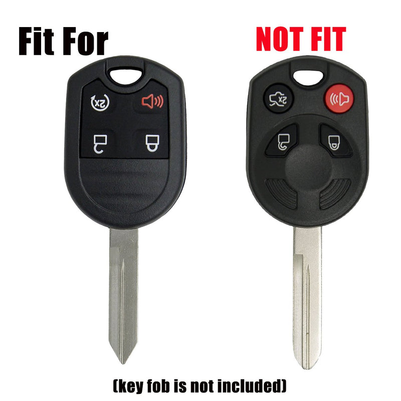 Coolbestda 2Pcs Rubber 4buttons Key Fob Protector Remote Skin Cover Case Keyless Jacket for Ford F150 F-150 F250 F350 Mustang Fusion Explorer Taurus Expedition Lincoln MKS MKX MKZ Navigator 2Pcs Black - LeoForward Australia