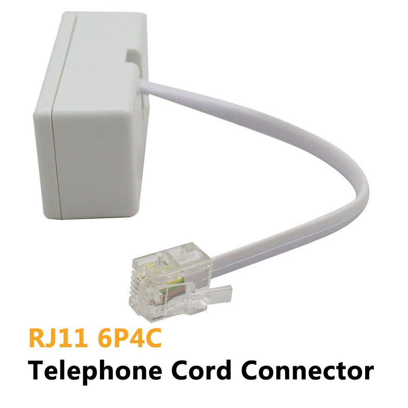 Two Way Telephone Splitters, Uvital Male to 2 Female Converter Cable RJ11 6P4C Telephone Wall Adaptor and Separator for Landline (White, 2 Pack) White - LeoForward Australia