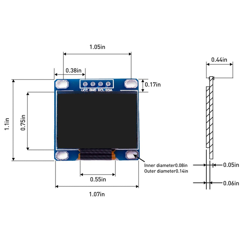  [AUSTRALIA] - YLKOVA OLED 0.96 Inch OLED Display Module IIC SSD1306 128 64 LCD Blue with Du-pont Wire 40-Pin Female to Female, I2C Serial Self-Luminous Display Board, for Ar duino UNO R3 STM