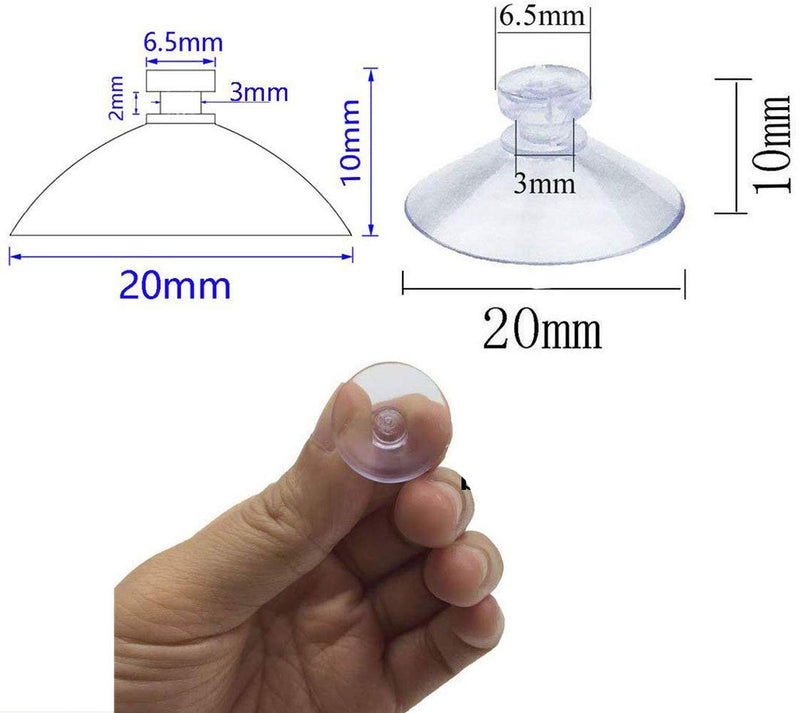 Hyamass 100pcs Mini Clear Plastic Suction Cups Without Hooks (Diameter 20mm) 20 mm - LeoForward Australia