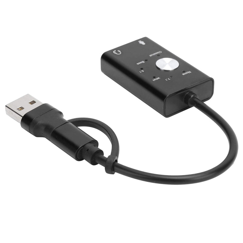  [AUSTRALIA] - TypeC to Audio Sound Card,7.1 Channel Laptop External 2 in 1 Sound Card USB Audio Adapter,Type C External Stereo Sound Card for OS X V9.0 or Higher