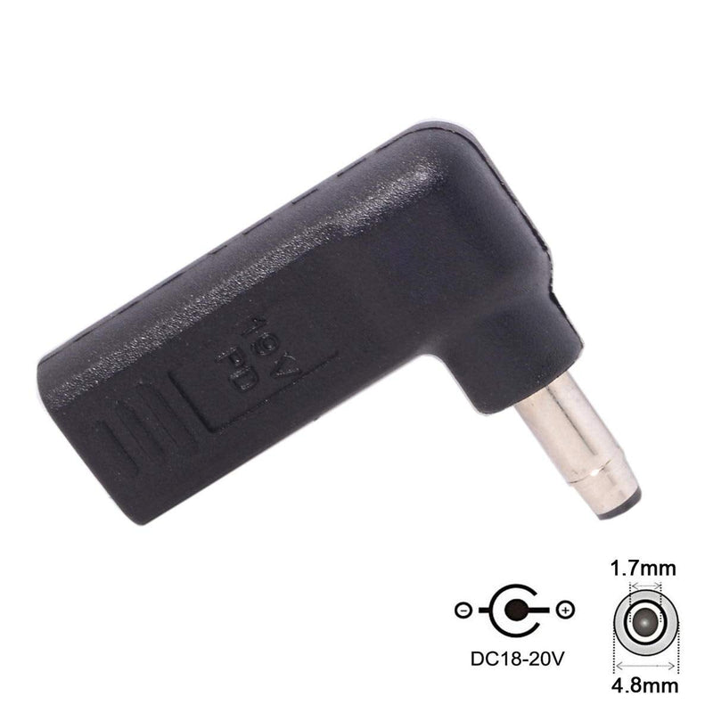  [AUSTRALIA] - JSER USB 3.1 Type C USB-C to PD Emulator Trigger 90 Degree Angled Adapter (4.8x1.7mm Blue) Black 4.8x1.7mm HP