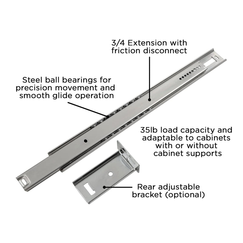  [AUSTRALIA] - Hickory Hardware P1029/14-2C 14-Inch Center Mount Drawer Slide, Cadmium 14 Inch