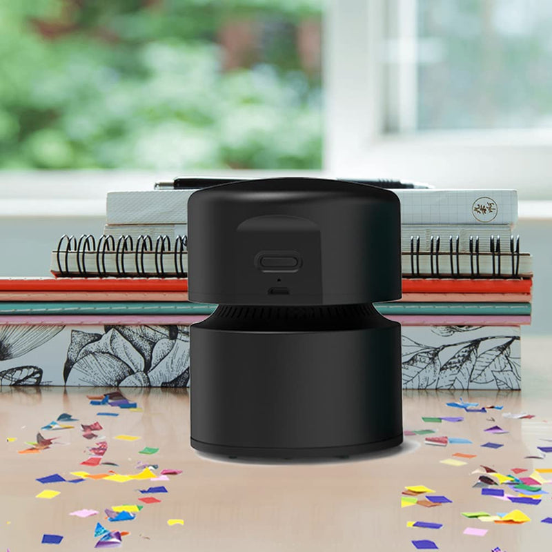  [AUSTRALIA] - ODISTAR Desktop Vacuum Cleaner,Mini Table dust Sweeper Energy Saving with auto Power-Off Function,High Endurance up to 400 mins,Cordless&360º Rotatable Design for Keyboard/Home/Office (Black) Black