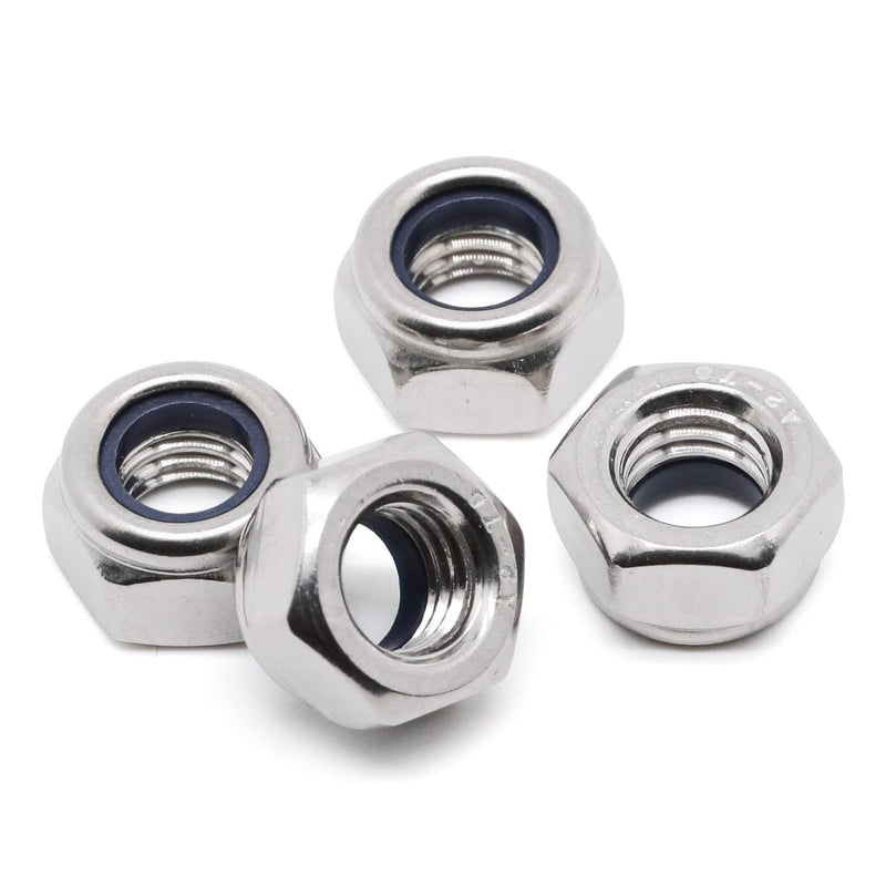  [AUSTRALIA] - M6-1.0 Metric Nylon Insert Hex Lock Nuts Locknuts, Stainless Steel 18-8 (304), Bright Finish, 50 PCS M6-1.0 (50 PCS)