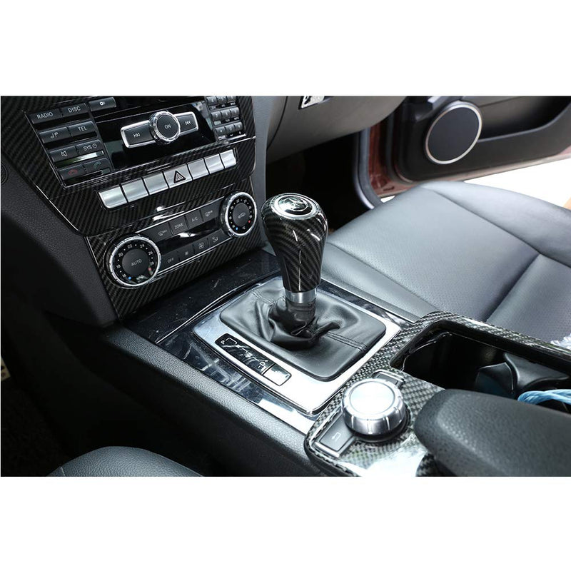  [AUSTRALIA] - YIWANG Carbon Fiber Gear Shift Knob Cover Trim for Mercedes Benz C Class W204 2004-2013 Auto Accessories