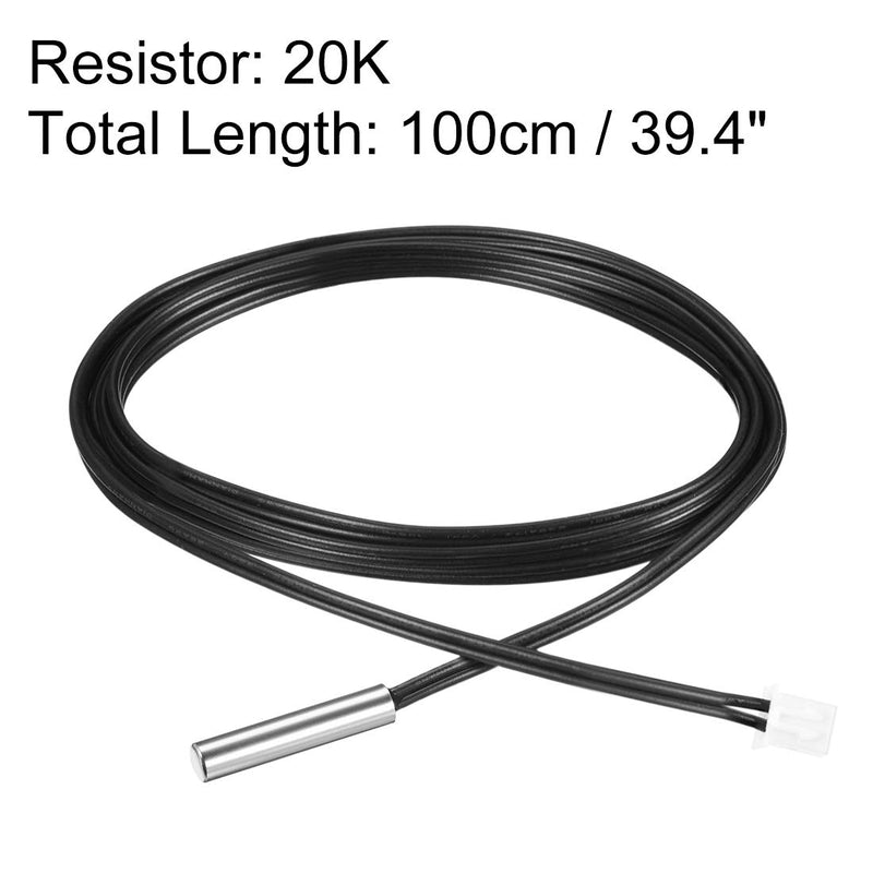 uxcell 20K NTC Thermistor Probe 39.4 Inch Stainless Steel Sensitive Temperature Temp Sensor for Air Conditioner - LeoForward Australia