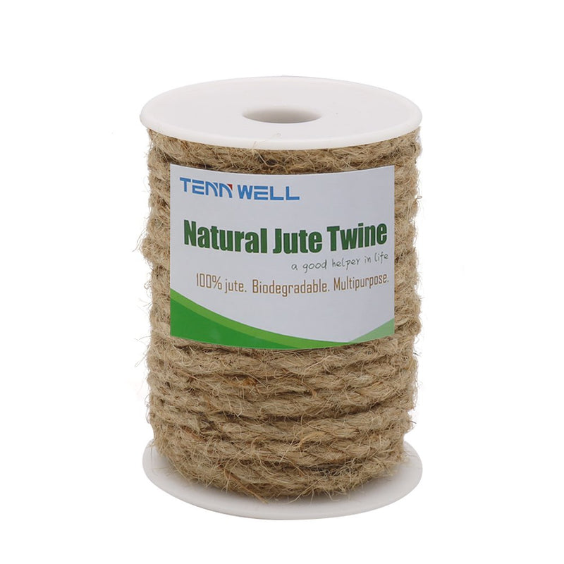  [AUSTRALIA] - Tenn Well 33 Feet 6mm Jute Rope Natural Jute Twine for Gardening, Bundling, Decorating, DIY & Arts Crafts(Brown) 33 FT