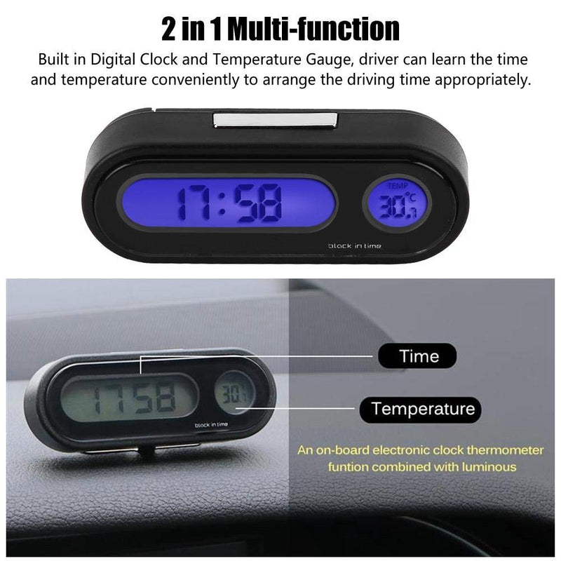  [AUSTRALIA] - 2 in 1 Car Interior LED Digital Clock Thermometer Voltmeter