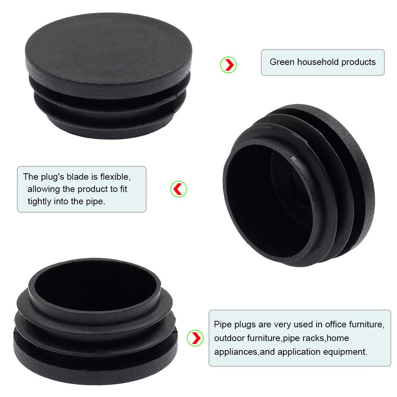  [AUSTRALIA] - Suiwotin 4PCS 76mm (3 Inch) Round Plastic Plug, Round Black Plastic End Cap, Pipe Tubing End Cap, Furniture Finishing Plug 76x76 4 Pack