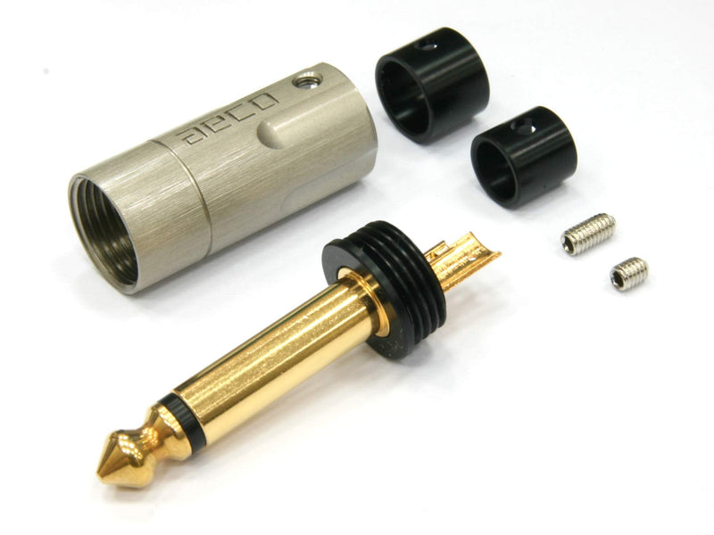  [AUSTRALIA] - aeco TRS Plug 6.3mm Mono, AT6-1221G, 1pcs/1set, Gold Plating