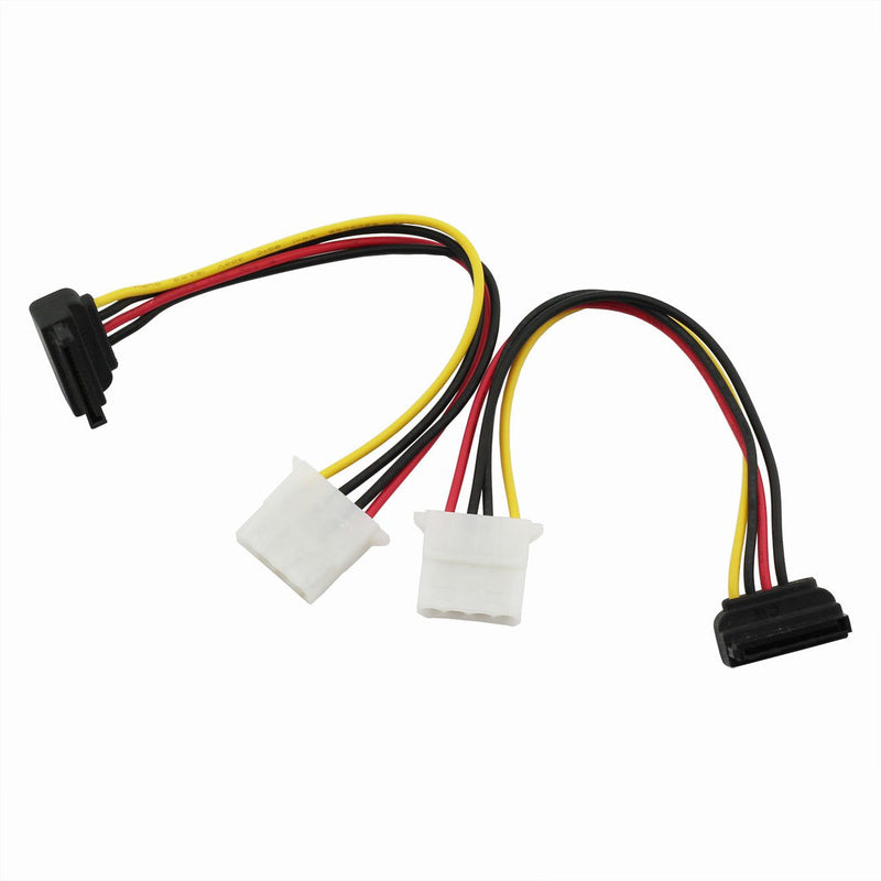  [AUSTRALIA] - ZRM&E 2PCS SATA 15-Pin Power Adapter Line IDE 4P Female to SATA 15 Pin Female Power Extension Cable IDE to SATA Connector Right Angle