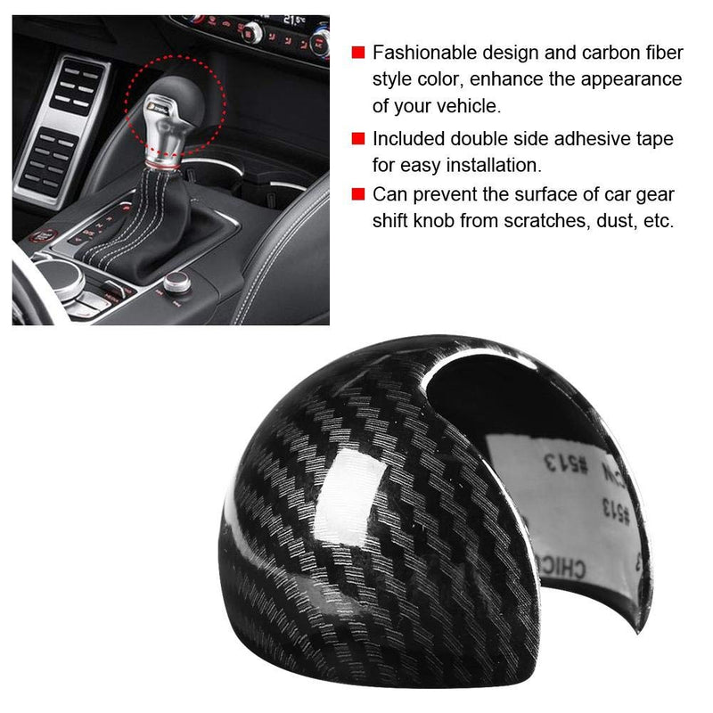  [AUSTRALIA] - Suuonee Gear Shift Knob Cover, Carbon Fiber Style Car ABS Plastic Gear Shift Knob Head Cover Cap Sticker Trim for Audi A3 8 V S3 14-18