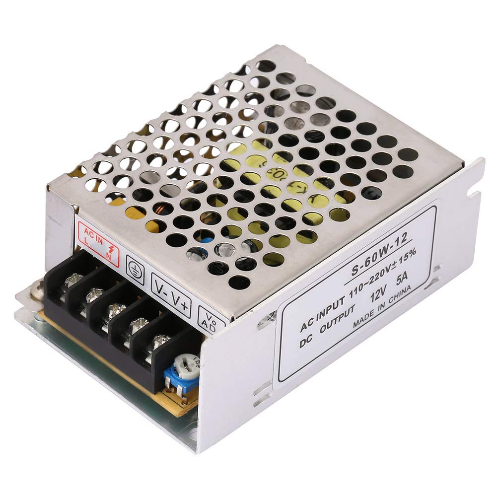  [AUSTRALIA] - LED power supply 12V 5A AC/DC voltage converter, regulated universal switching power supply 60W for LED screen