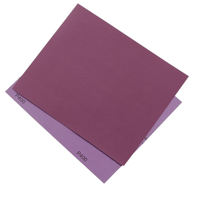  [AUSTRALIA] - Sandpaper 400 Grit, Wet Dry Sanding Sheets 9 x 11 Inch, Advanced White Fused Alumina Abrasive Sander Paper for Wood Furniture Finishing, Metal Sanding, Automotive Polishing, Purple,12-Sheets