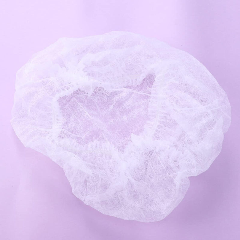  [AUSTRALIA] - Artibetter 100pcs Non-Woven Fabric Mesh Cap Head Caps Disposable Caps Beret Cap for Cosmetics Laboratory Nurse Food Service Hospital (White)