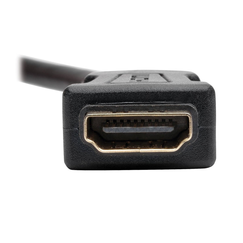 Tripp Lite High-Speed HDMI with Ethernet All-in-One Keystone/Panel Mount Coupler Cable (F/F), Angled Connector, 1 ft. (P164-001-KPA-BK) - LeoForward Australia