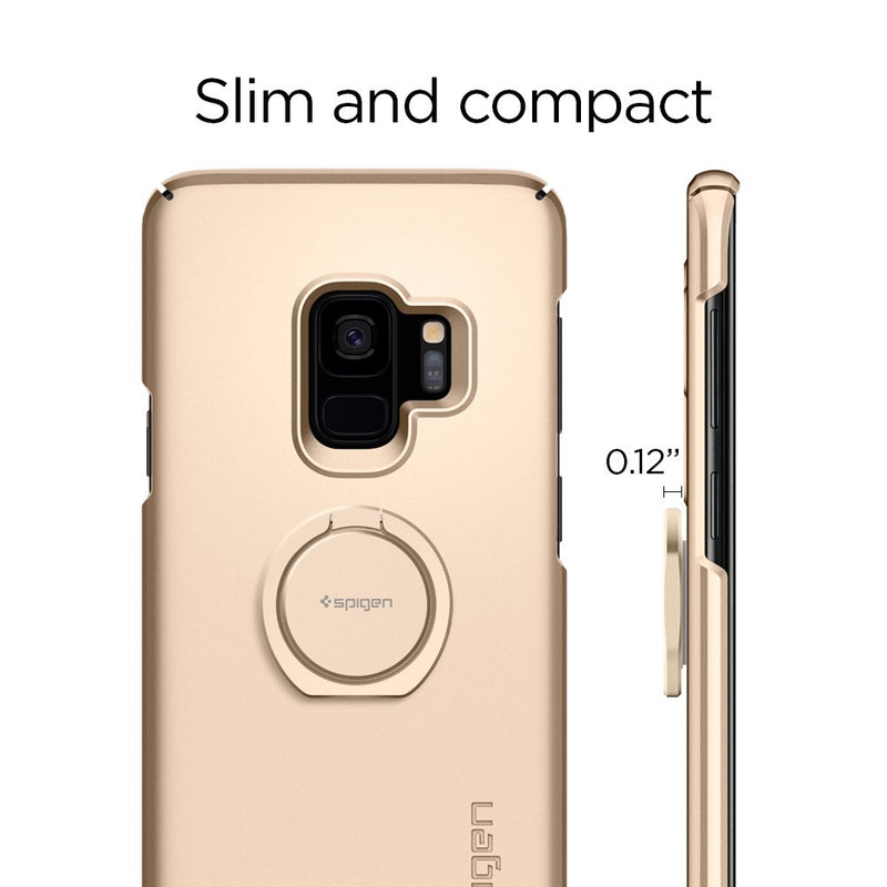  [AUSTRALIA] - Spigen Style Ring 360 Cell Phone Ring/Phone Grip/Stand/Holder for All Phones and Tablets Compatible with Magnetic Car Mount - Champagne Gold
