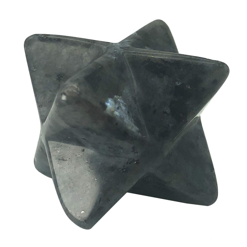  [AUSTRALIA] - favoramulet 1 Inch Black Labradorite Merkaba Star, Healing Crystal Carving Geometric Eight-Pointed Sacred Star for Divine Meditation Spiritual Positive Energy Therapy