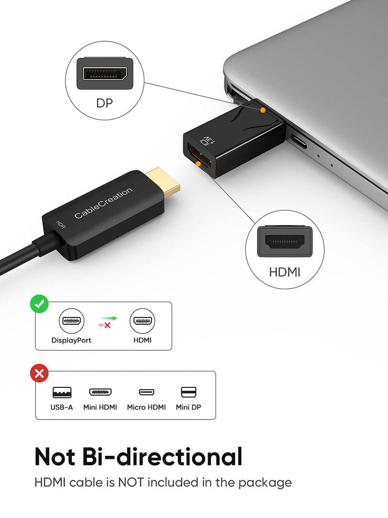  [AUSTRALIA] - DisplayPort to HDMI Adapter, CableCreation 1080P Gold Plated DP to HDMI Adapter (Male to Female) 1.3V, Uni-Directional Display Port to HDMI Converter Compatible for Lenovo, HP, Dell &More [1-Pack]